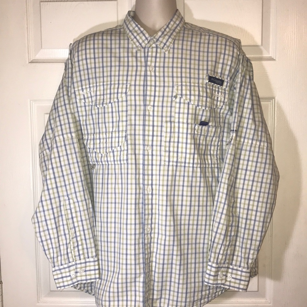Columbia pfg L long sleeve button fishing shirt